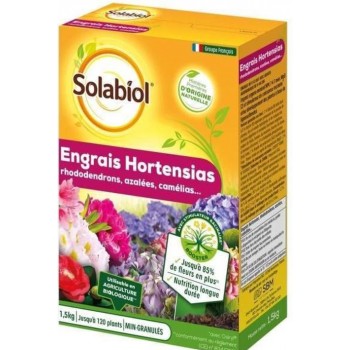 Engrais hortensias rhododendrons 1.5kg SOLABIOL nutrition longue durée 3561562945958