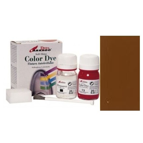 Color dye TARRAGO teinture MARRON CUIR produit entretien cuir lisse synthétique toile chaussure 8427457001572