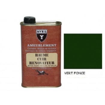 Baume rénovateur cuir liquide 500ml vert foncé AVEL nourrit recolore fait briller 3324014024201