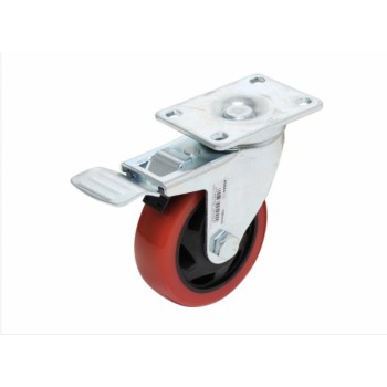 Roulette roue pivotante frein avec socle à visser Ø 100 mm 100kg BGS 4048769040444