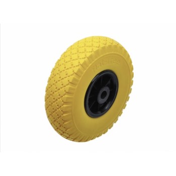 Roue pneu jaune sans chambre à air increvable Ø 260 mm 100kg diable chariot BGS 4048769040420