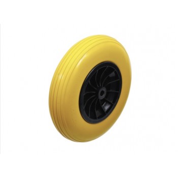 Roue pneu jaune sans chambre à air increvable Ø 400 mm 150kg diable chariot BGS 4048769040475