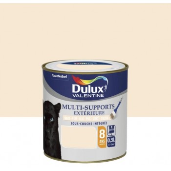 Peinture multi supports tous matériaux blanc cassé DULUX VALENTINE 0.5L 8 ans sous couche intégrée 3031520178747