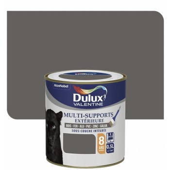 Peinture multi supports tous matériaux gris goémon DULUX VALENTINE 0.5L 8 ans sous couche intégrée 3031520178662