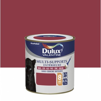 Peinture multi supports tous matériaux rouge coquelicot DULUX VALENTINE 0.5L 8 ans sous couche intégrée 3031520178815
