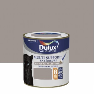 Peinture multi supports tous matériaux gris terre cendrée DULUX VALENTINE 0.5L 8 ans sous couche intégrée 3031520178686