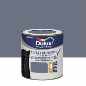 Peinture multi supports tous matériaux gris titane DULUX VALENTINE 0.5L 8 ans sous couche intégrée 3031520178709