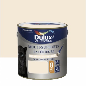 Peinture multi supports tous matériaux blanc cassé 2L DULUX VALENTINE 8 ans sous couche intégrée 3031520178884