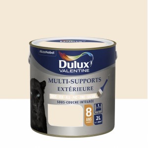Peinture multi supports tous matériaux blanc cassé 2L DULUX VALENTINE 8 ans sous couche intégrée 3031520178884