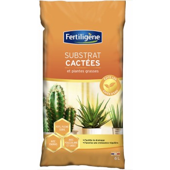 Terreau substrat cactus cactée plante grasse 6L FERTILIGENE 3121970183184
