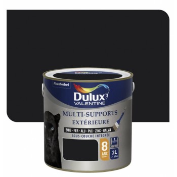 Peinture multi supports tous matériaux noir 2L DULUX VALENTINE 8 ans sous couche intégrée 3031520178860
