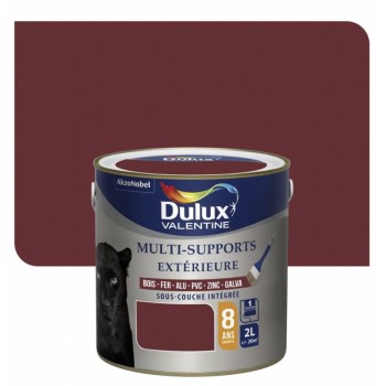 Peinture multi supports tous matériaux rouge basque 2L DULUX VALENTINE 8 ans sous couche intégrée 3031520178983