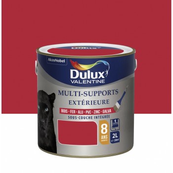 Peinture multi supports tous matériaux rouge coquelicot 2L DULUX VALENTINE 8 ans sous couche intégrée 3031520179034