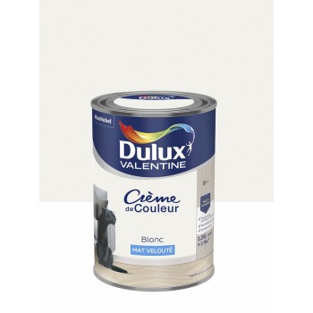 Crème de peinture blanc mat velouté 1.25L DULUX VALENTINE murs plafond boiserie 3031520251921