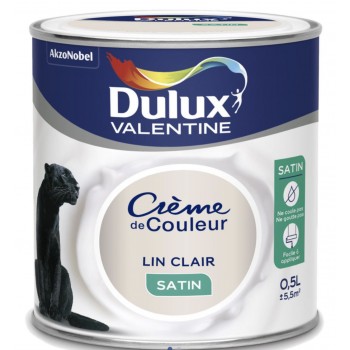 Peinture monocouche crème couleur lin clair satin 0.5l DULUX VALENTINE 3031520253598