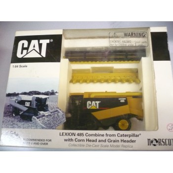 cat lexion 485 moissonneuse caterpillar avec corn head et grain header 55028 1/64e 0649869550280