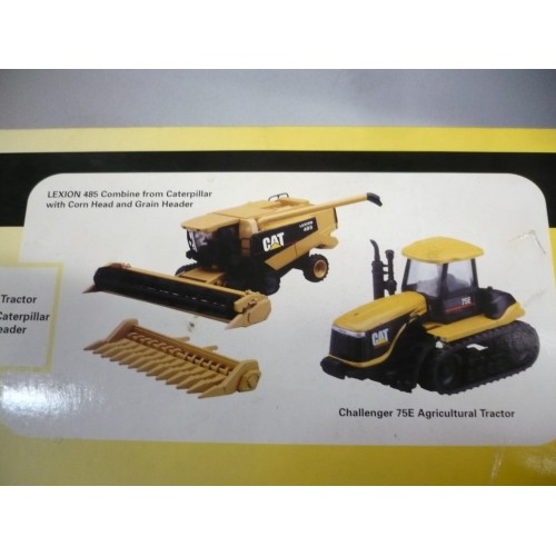 cat farm set caterpillar tracteur agricole 75E et moissonneuse batteuse lexion 485 réf 55101 1/64e 0649869551010
