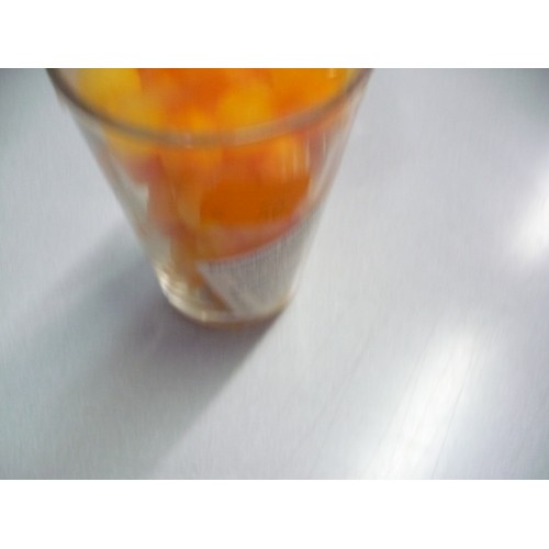 bougie bille orange dans un verre haut 10cm Ø 7cm 3127908000073