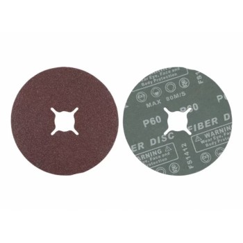 Lot 10 disques abrasifs à fibres ° 125 mm poncer grain 60 oxyde d’aluminium BGS TECHNIC 4048769038724