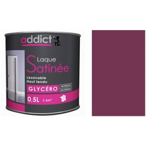 Peinture glycéro déco tous supports rose pivoine satin 0.5L ADDICT 3661521133140