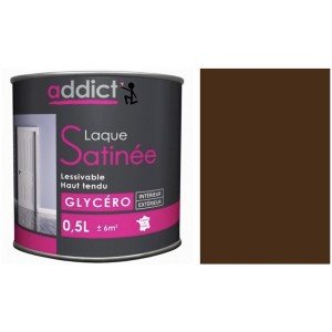 Peinture glycéro déco tous supports marron brun satin 0.5L ADDICT 3661521113630