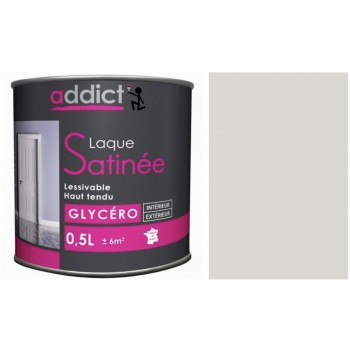 Peinture glycéro déco tous supports gris cendre satin 0.5L ADDICT 3661521133225