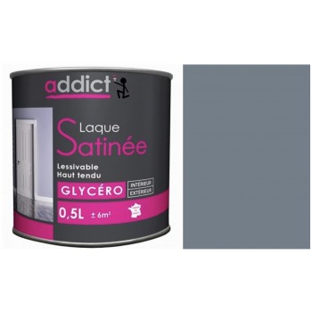 Peinture glycéro déco tous supports gris minéral satin 0.5L ADDICT 3661521113814