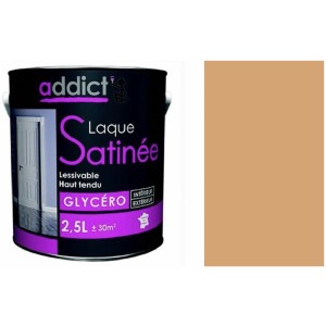 Peinture glycéro déco tous supports beige sable satin 2.5L ADDICT 3661521113845