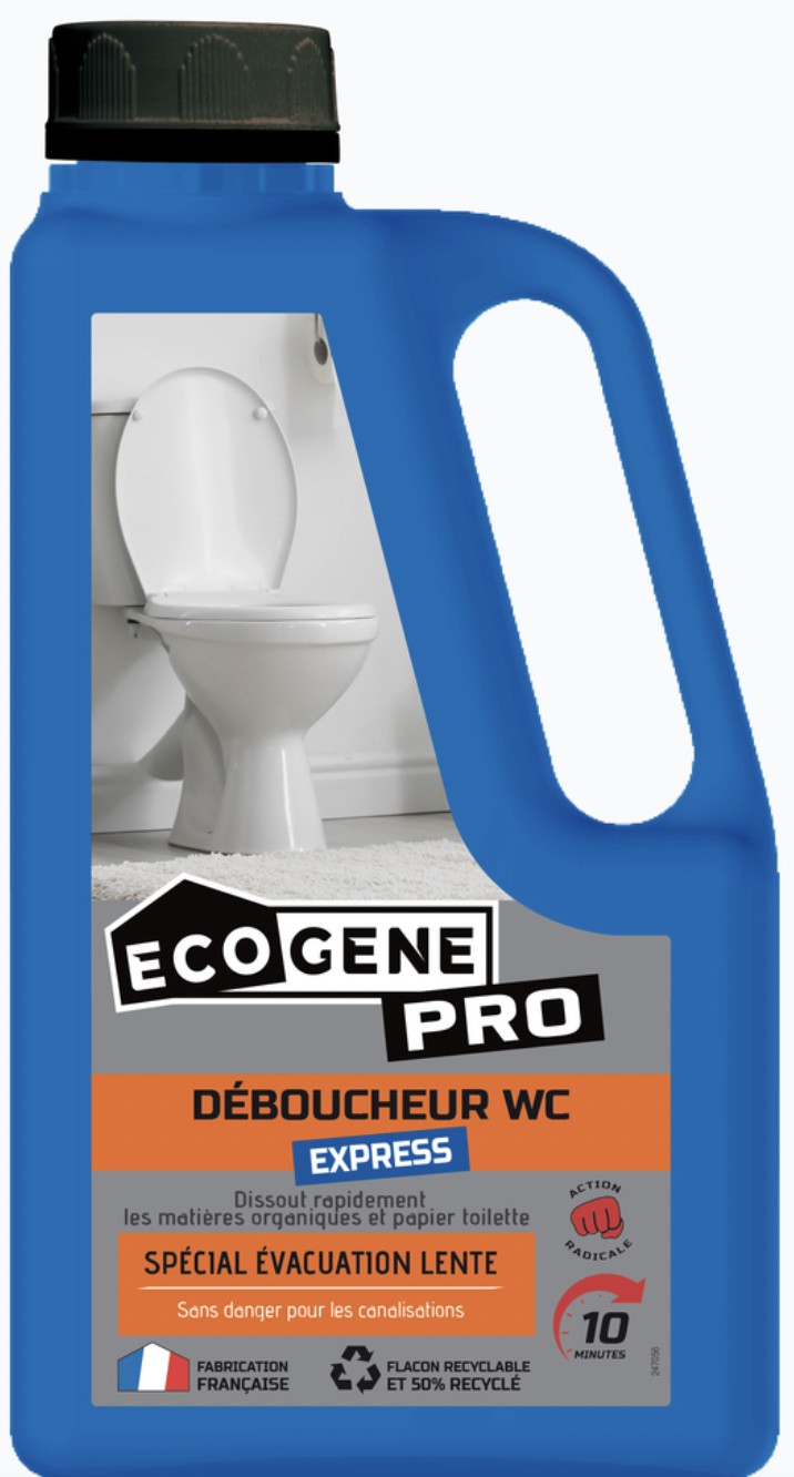 Déboucheur express WC action choc spécial évacuation lente 1l ECOGENE