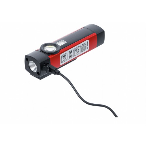 Lampe COB LED UV baladeuse aluminium 1 W clip pied magnétique BGS 4048769075712