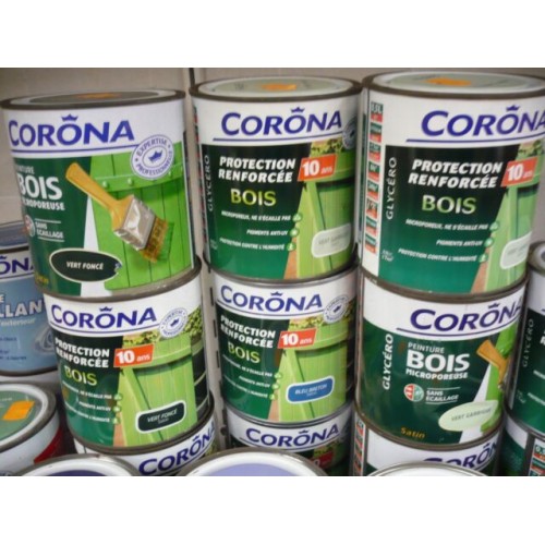 peinture CORONA protection renforcée bois SATIN 0,5L blanc cassé 3031520066549