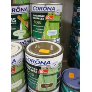 peinture CORONA protection renforcée bois SATIN 0,5L ivoire 3220891027134
