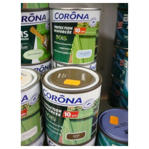 peinture CORONA protection renforcée bois SATIN 0,5L ivoire 3220891027134