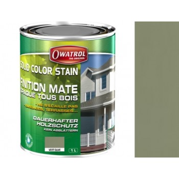 Lasure couleur vert olive Solid Color Stain 1L protège décor bois résistant UV intempérie Owatrol 3297972714005