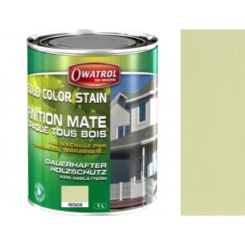 Lasure couleur vert pistache Solid Color Stain 1L protège décor bois résistant UV intempérie Owatrol 3297972705201