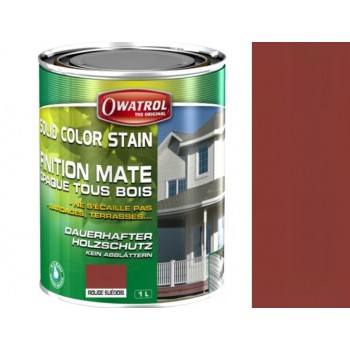 Lasure couleur couleur rouge suédois Solid Color Stain 1L protège décor bois résistant UV intempérie Owatrol 3297972705263