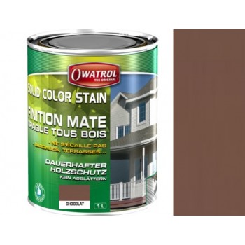 Lasure couleur marron chocolat Solid Color Stain 1L protège décor bois résistant UV intempérie Owatrol 3297972714098