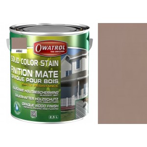 Lasure couleur marron argile Solid Color Stain 2.5L protège décor bois résistant UV intempérie Owatrol 3297972714043