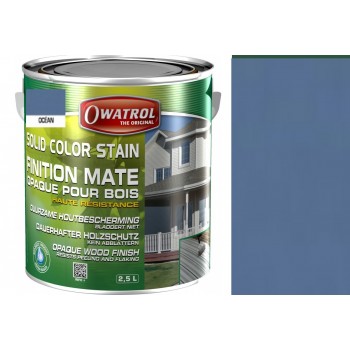 Lasure couleur bleu océan Solid Color Stain 2.5L protège décor bois résistant UV intempérie Owatrol 3297972704938