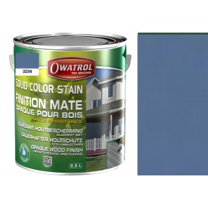 Lasure couleur bleu océan Solid Color Stain 2.5L protège décor bois résistant UV intempérie Owatrol 3297972704938