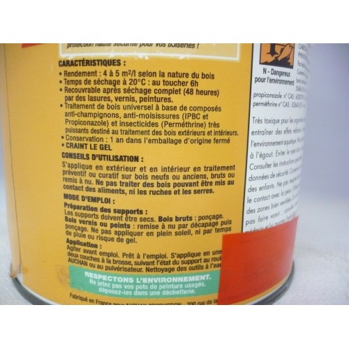 traitement bois universel 1 litre anti-champignon anti-moisissures insecticides déstockage 3596710130894