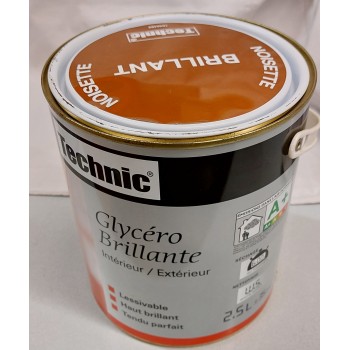 Peinture décoration glycéro marron noisette brillant 2.5L tous supports int / ext TECHNIC 3326590103295