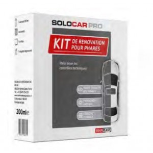 Kit rénovation optique de phares auto moto SOLOCAR PRO traite l' opacité apporte protection anti UV 3168761580371