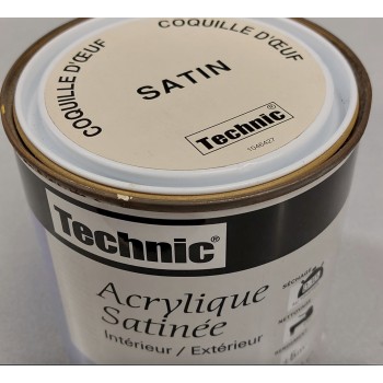 Peinture acrylique satinée coquille d'oeuf int ext Technic 0.5l 8716242232643