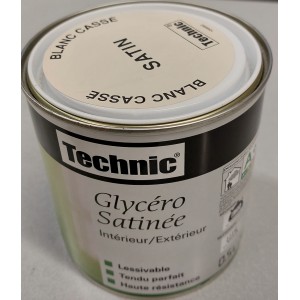 Peinture glycéro satinée blanc cassé intérieur extérieur Technic 0.5l 3326590103370