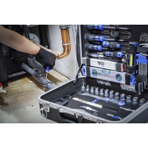Caisse valise 95 outils spécial dépannage plomberie sanitaire pince tournevis douille clé BGS 4048769060503