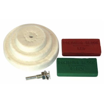 Lot 6 accessoires disque polissage 50 - 75 - 100 mm pâte à polir mandrin 6 mm SILVERLINE 5024763033100