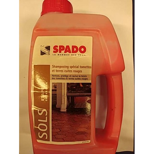 Shampooing spécial tomettes et terres cuites rouges 1L SPADO 3172358230402