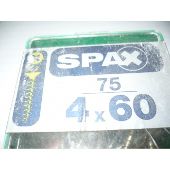 vis spax 4 x 60  mm acier boite de 75 vis tête fraisée pozidriv PZ2 filetage complet 4003530093678