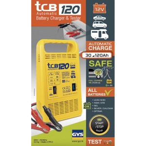 Chargeur de batterie automatique 12V 20 à 120Ah testeur de batterie GYS TCB 120 3154020023284